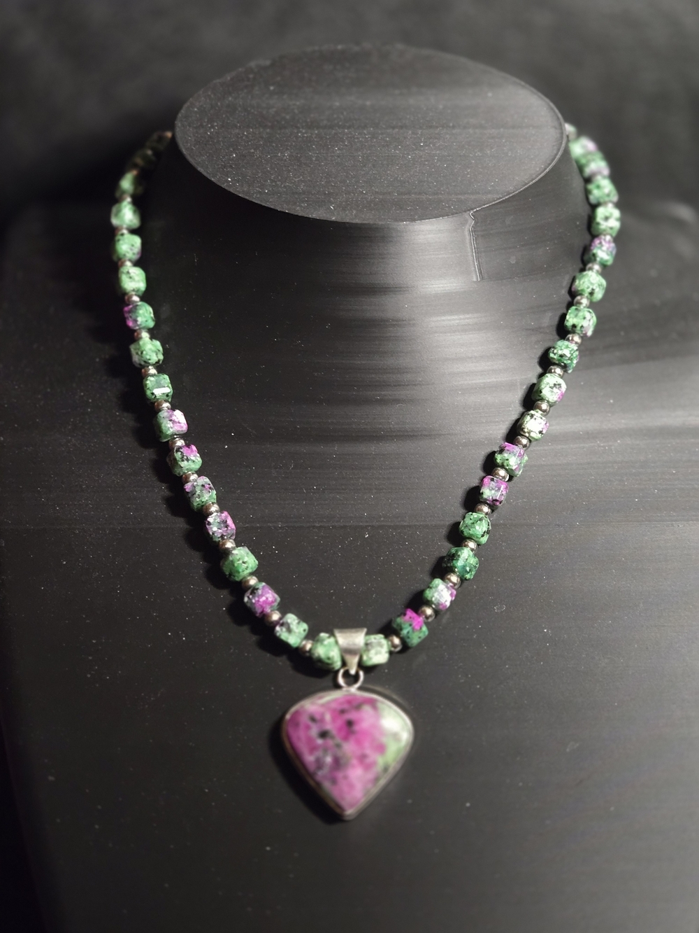 Artisan Ruby Zoisite Necklace - Picture 3 of 5